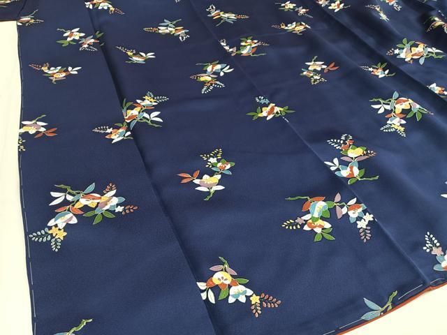 平和屋着物▽上質な小紋 舞花文 正絹 逸品 AAAX8366ck