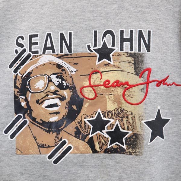 ショーンジョン プリント スウェット L グレー系 Sean John 長袖