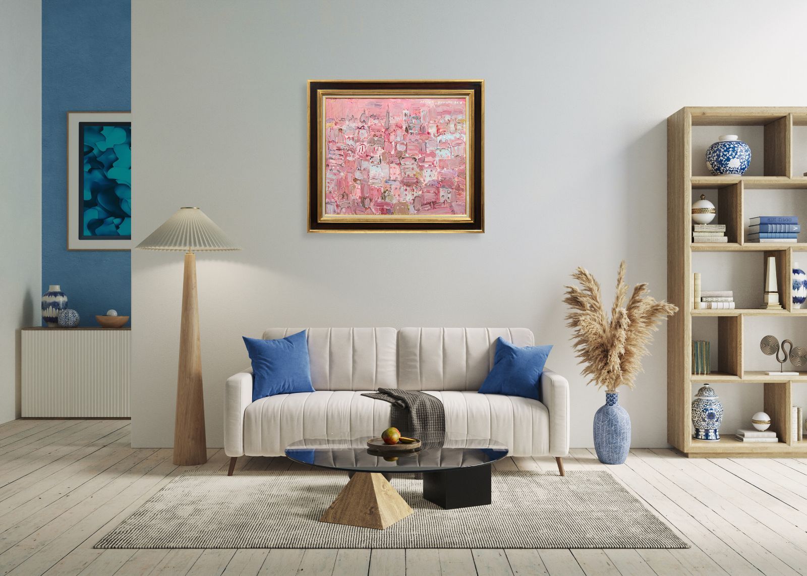 小野州一 「薔薇色の風景」 油絵・油彩画 絵画 小野州一 『薔薇色の風景』 油彩画 - 北海道画廊