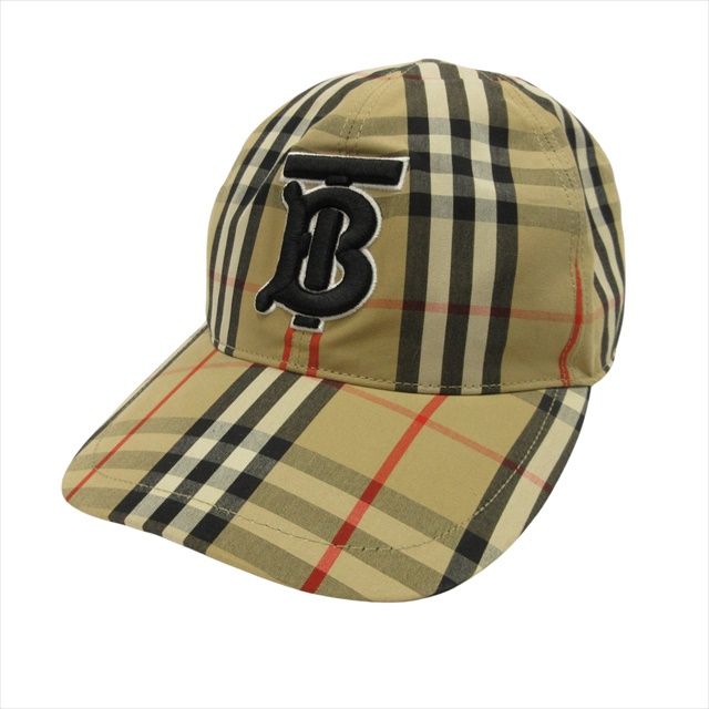美品 バーバリー ロンドン BURBERRY LONDON ヴィンテージチェック TBロゴ刺繍 キャップ 帽子 6パネル ノバチェック 8038504 M ベージュ メンズ レディース