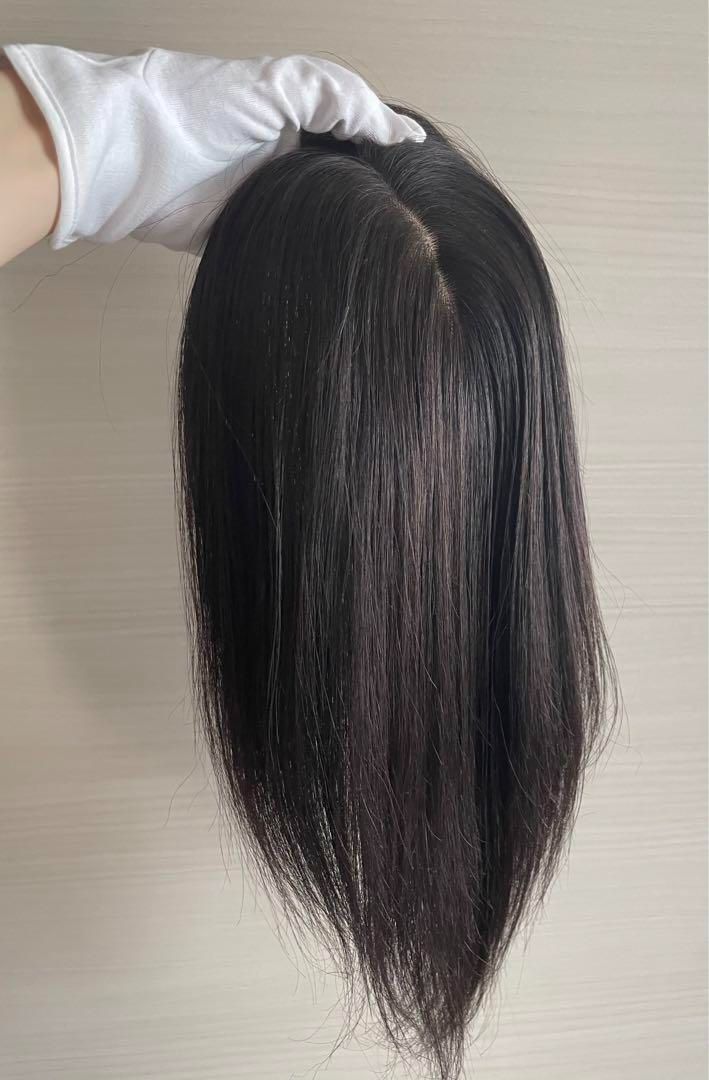 ❤新品高品質 全人毛100% 広範囲隠します ストレート 部分 黒 30cm ... ❤新品高品質 全人毛100% 広範囲 人工皮膚 ストレート 部分 茶 30cm❤