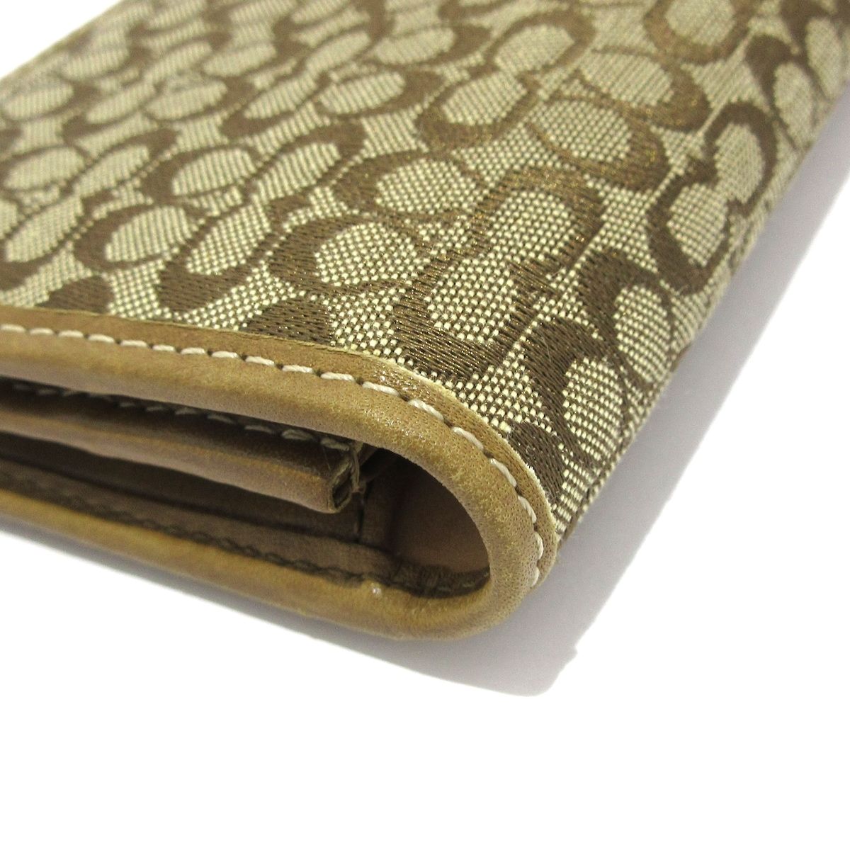 未使用 COACH コーチ シグネチャー ラウンドファスナー ベージュ 長財布 Brandol / COACH コーチ ラウンドファスナー長財布 シグネチャー