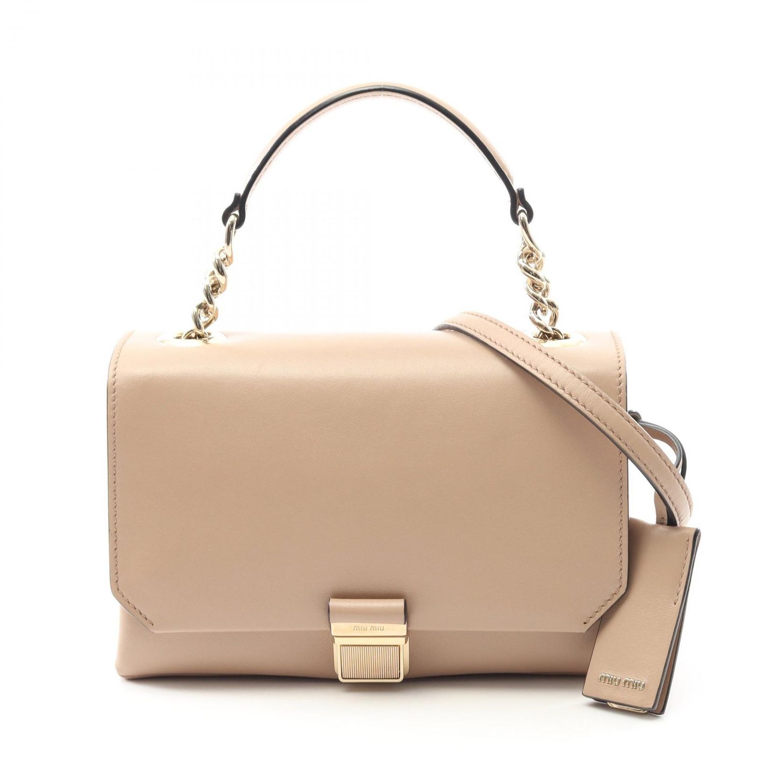 ミュウ ミュウ Miu Miu ハンドバッグ 5BD017 ベージュ レザー ミュウ ミュウ Miu Miu ハンドバッグ 5BD017 ベージュ レザー