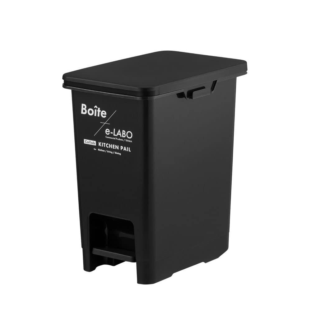 【新着商品】ゴミ箱 フタ付き ペダル式 20L ブラック 幅24×奥行35×高さ40cm ELB-PP20 天馬 Boite e-LABO ペダルペール キャスター付き