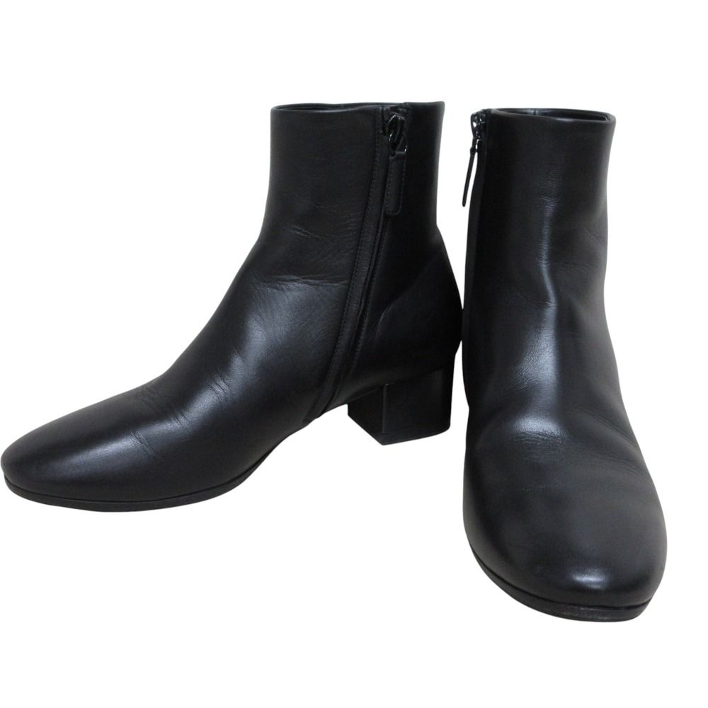 BALENCIAGA バレンシアガ BBヒール レザーショートブーツ 525034 サイズ36 23.0cm相当 ブラック レディース 古着 KIN-KAAI_COM