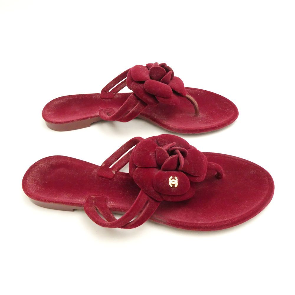 難有 CHANEL シャネル カメリア ココマーク サンダル 36