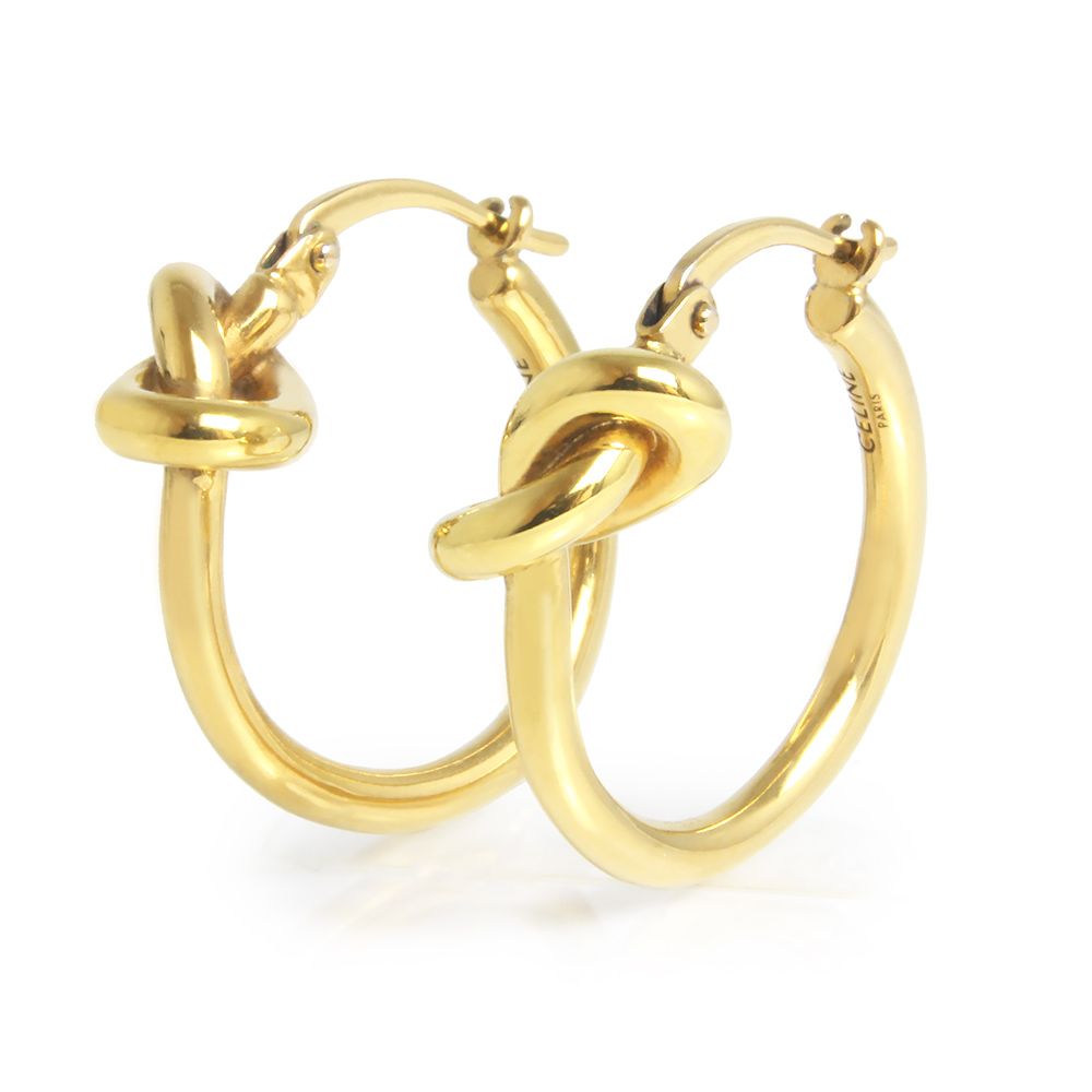 セリーヌ ノット スモールフープ ピアス ゴールド 46N556BRA 箱付  