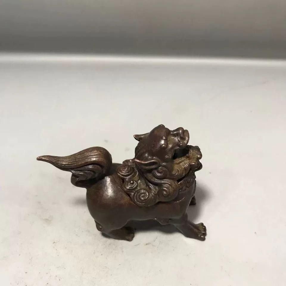 獅子の香炉 鉄製 文房具 茶道具 重厚 極細工 工芸品 美術品 茶寵の置物 獅子蓋 双龍耳 香炉 書房 茶道 工芸品 装飾品 美術品 置物