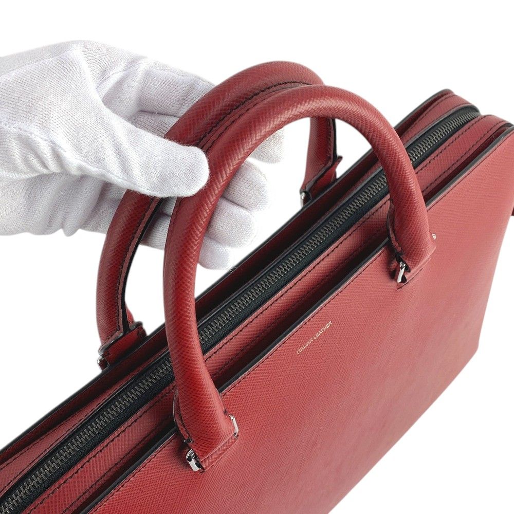 ■美品■　マイケルコース ブリーフケース イタリアンレザー ビジネス バッグ メンズ レッド 【365904】1 □美品□ マイケルコース ブリーフケース イタリアンレザー ビジネス