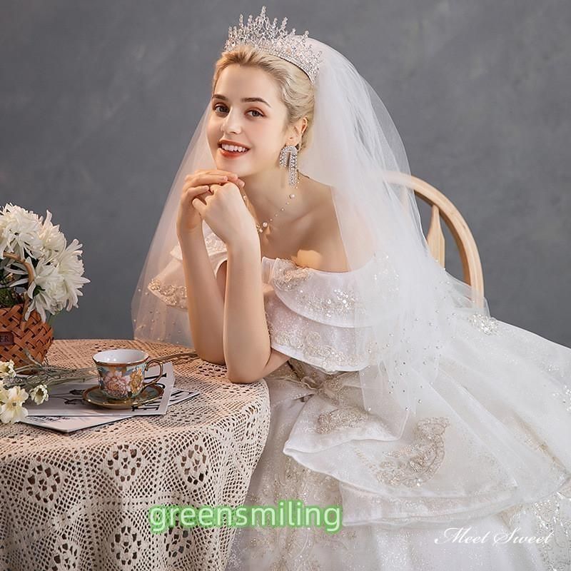 ウェディグドレス プリンセスラインドレス 花嫁 二次会 ワンピース 海外挙式 花嫁二次会 大きいサイズ ドレス プリンセスライン ウエディングドレス ウェディングドレス 花嫁 二次会