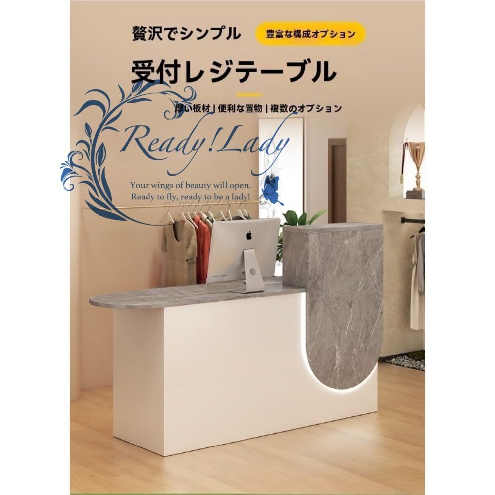 L字型カウンター,レジカウンター,フロント,受付カウンター,展示棚,大