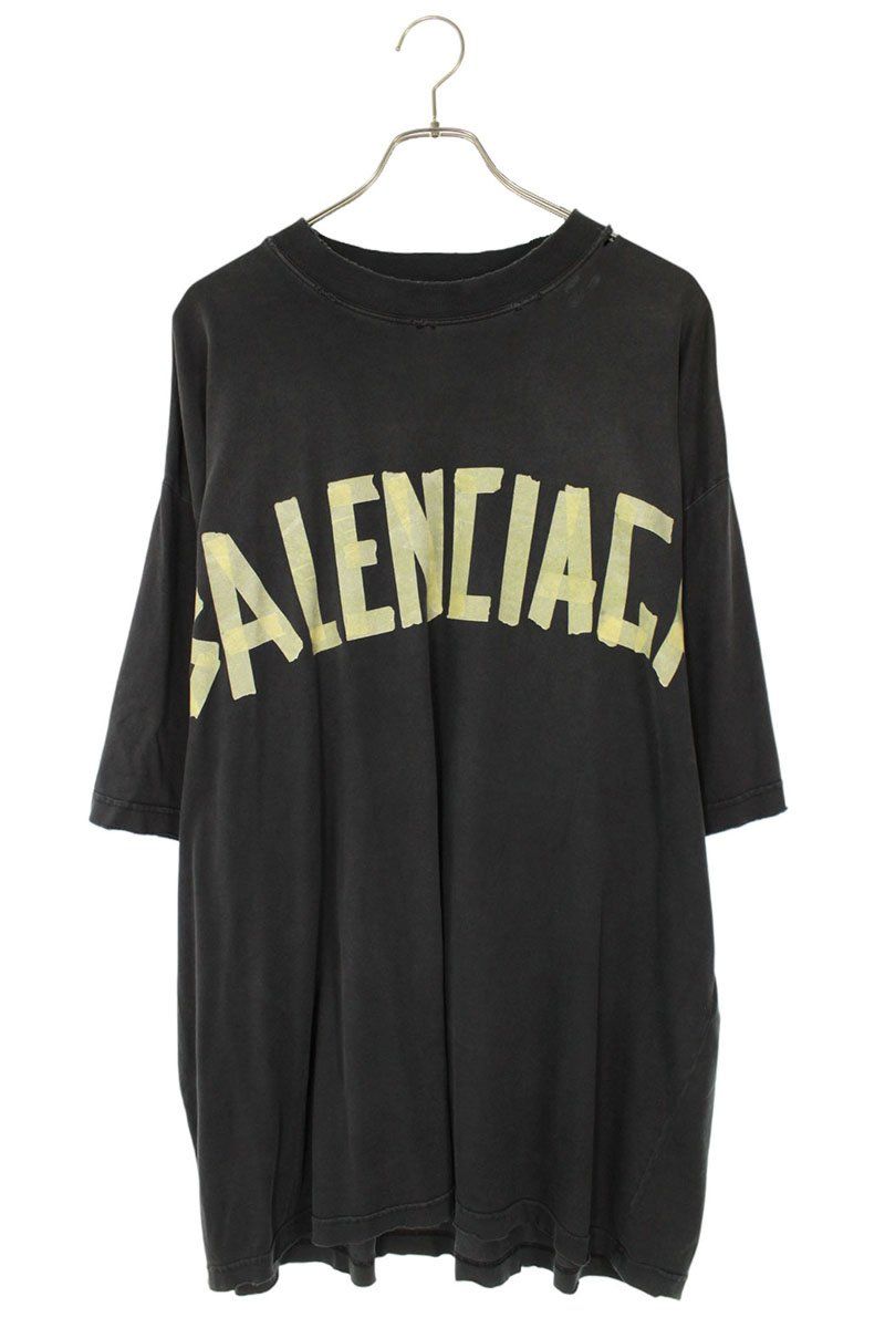 バレンシアガ 739784 TOVA9 テープロゴTシャツ メンズ XL