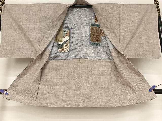 平和屋着物●男性　本場結城紬　重要無形文化財　アンサンブル　100亀甲　総詰め　正絹　逸品　AAAW4044np 平和屋着物○男性 本場結城紬 重要無形文化財 アンサンブル 100亀甲 総