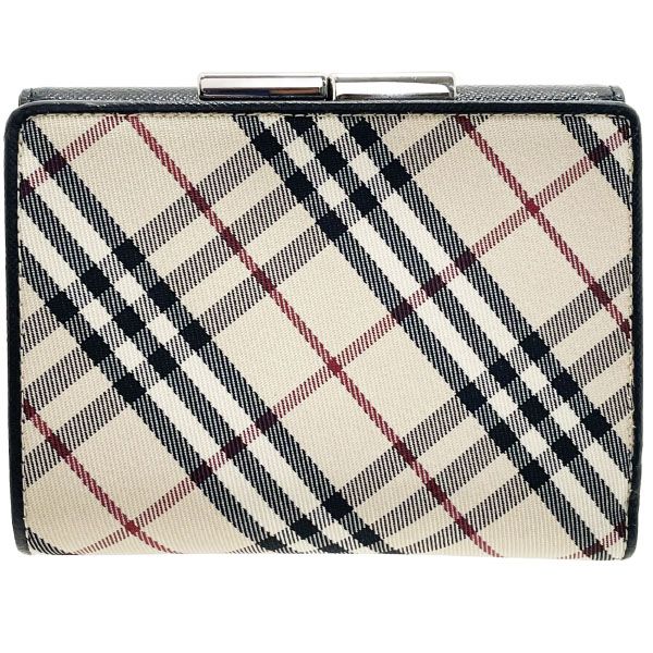 バーバリー 財布 チェック柄 がま口財布 ナイロン レザー 革 ライトベージュ系 ブラック 黒 BURBERRY バーバリーチェック 三つ折り財布 コンパクト財布 ミニ財布 ミニウォレット ウォレット サイフ レディース 女性 き