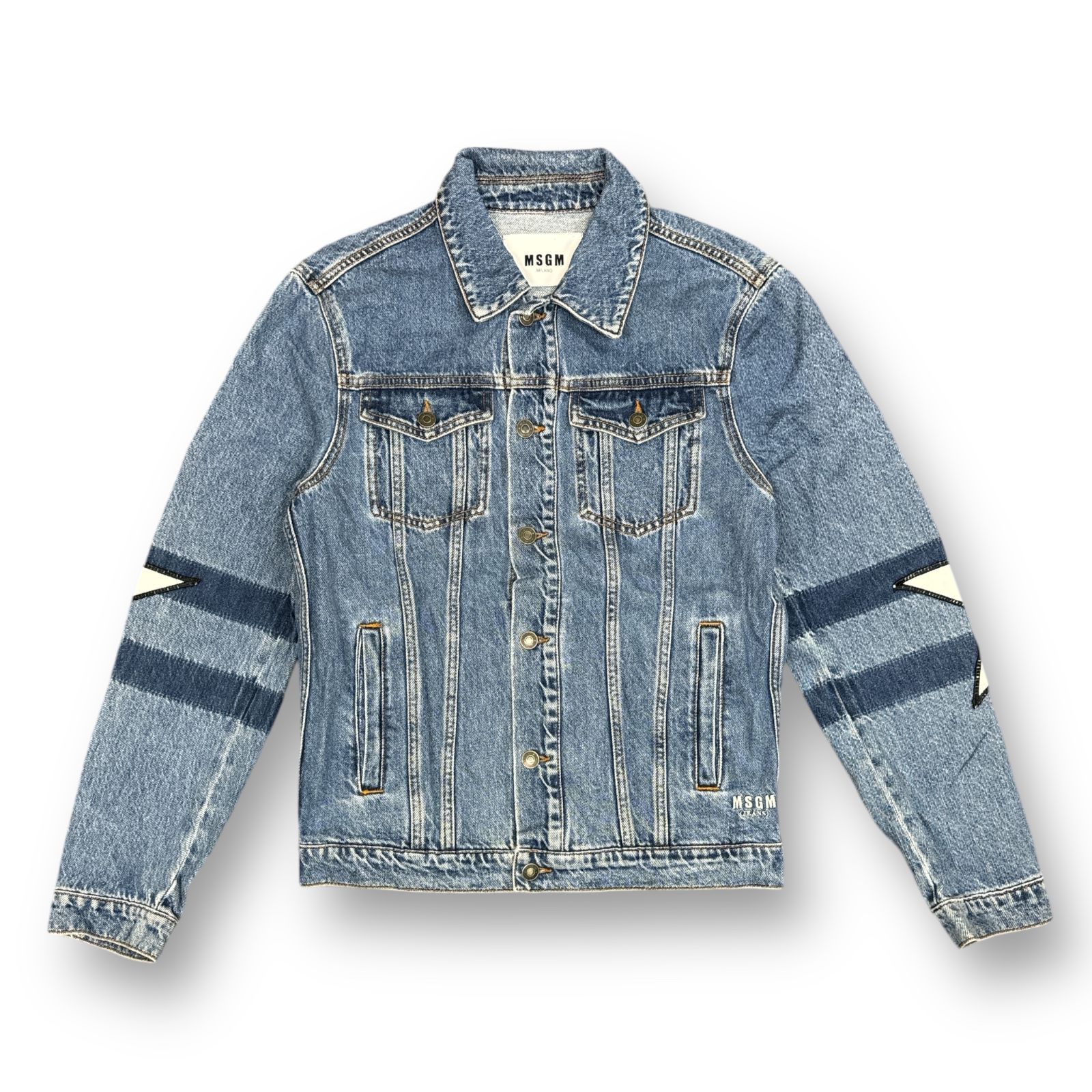 MSGM Sleeve Star Denim Jacket スリーブスターデニムジャケット Gジャン エムエスジーエム 2640MH46L インディゴ  44 71250A6 - メルカリ