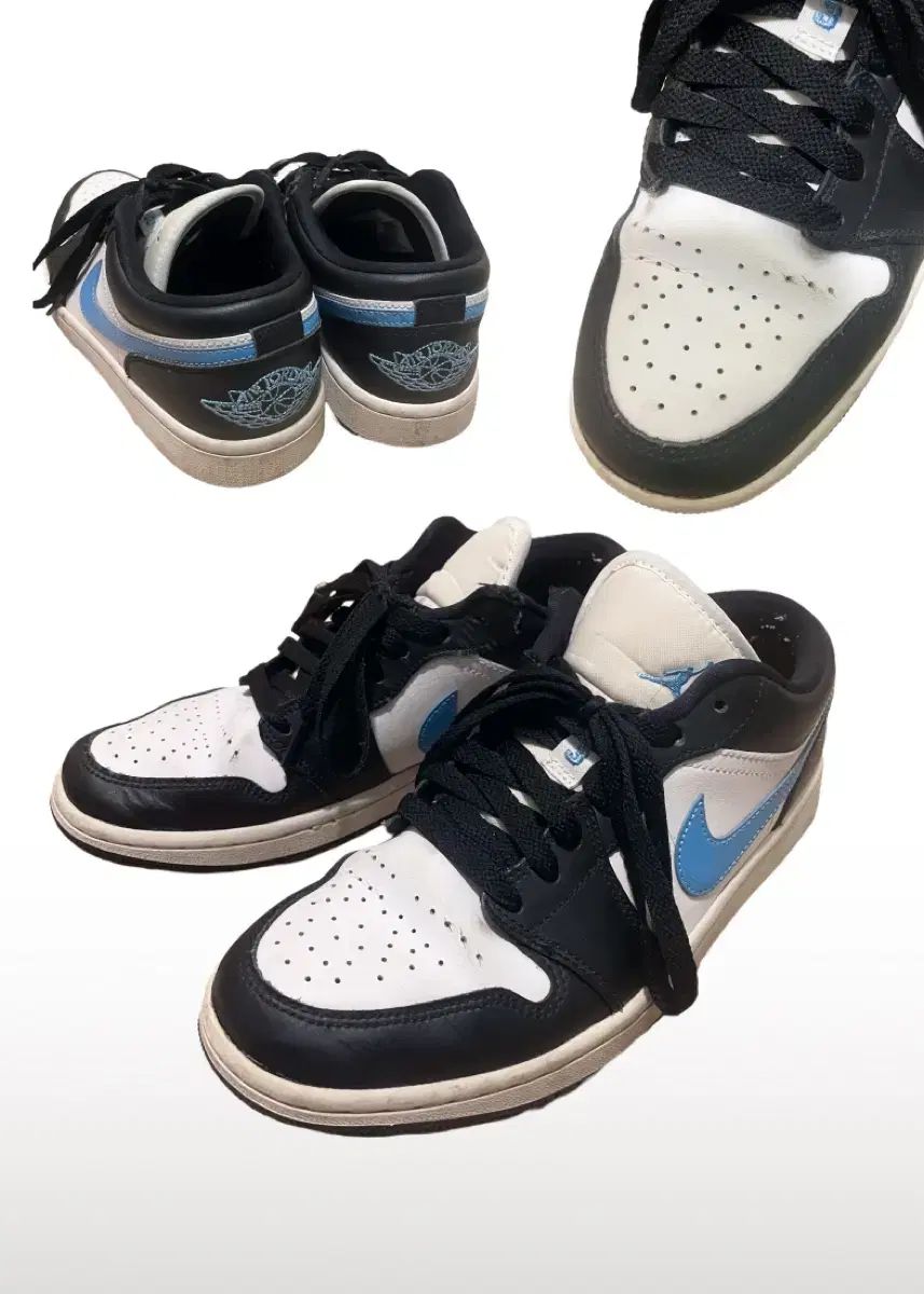 W NIKE ナイキ エア ジョーダン 1 ロー 黒 ユニバーシティー ブルー