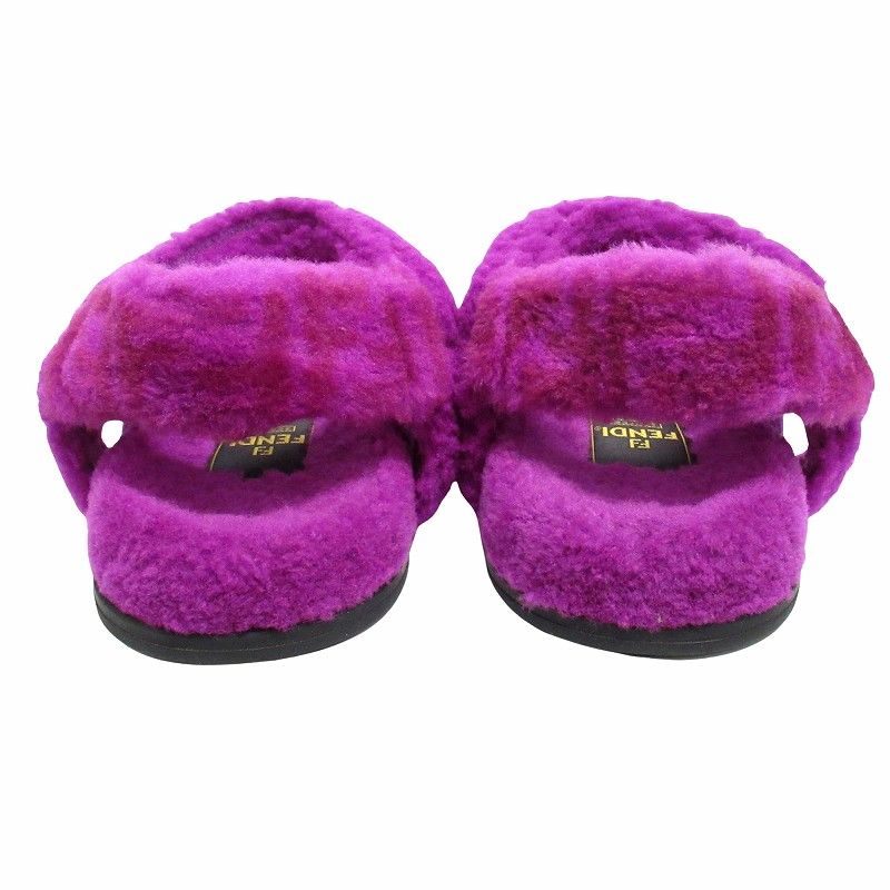 美品 21aw フェンディ FENDI ムートン サンダル シューズ シープ  