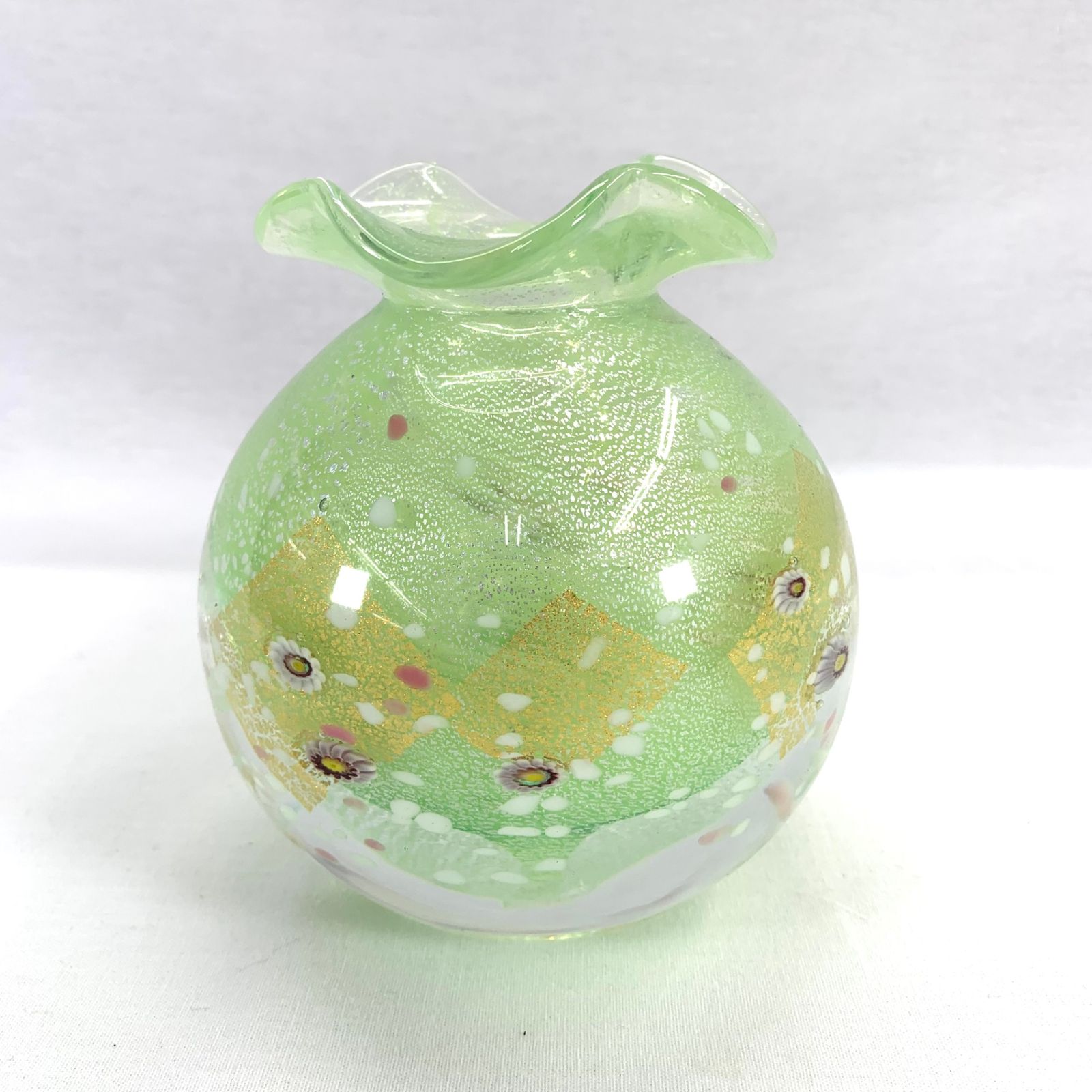 黒木国昭 Kuniaki Kuroki 花器 金銀彩 春爛漫 サイン無し 木箱箱書き