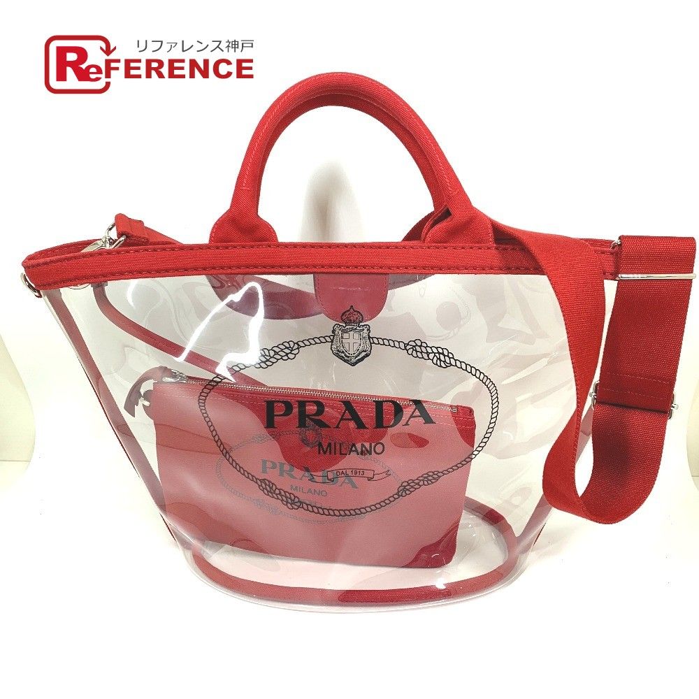 PRADAプレックスカナパクリア2wayショルダーバッグ白 - ショルダーバッグ