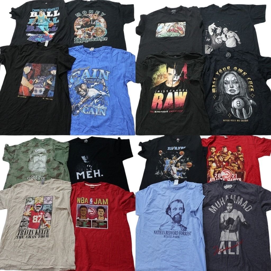 古着卸 人物 半袖Tシャツ 16枚セット メンズ Ｌ |XL モハメドアリ クリスエンジェル プロチーム 古着 NA8979