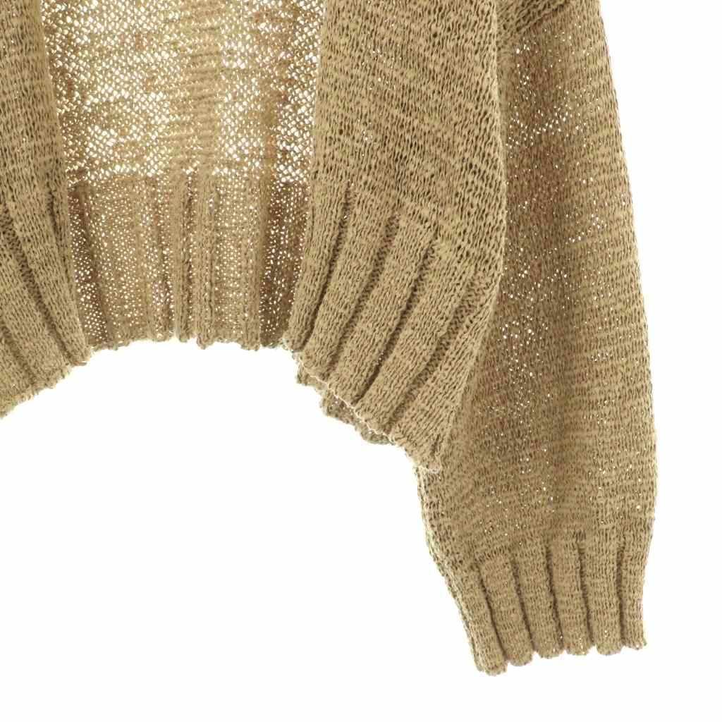 conte コンテ　テープヤーン ベージュ長袖ニットカーディガン conte＞テープヤーン カーディガン