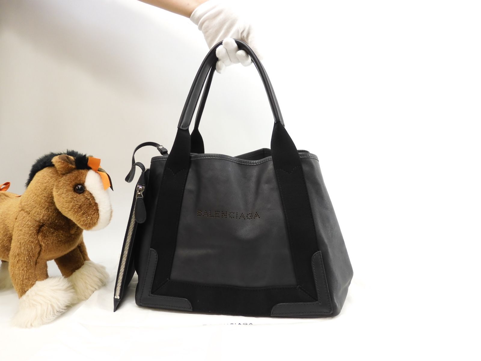 バレンシアガ　ネイビーカバス　トートバッグ　ハンドバッグ　シボ　S ブラック 送料無料】BALENCIAGA[バレンシアガ] / NAVY CABAS S TOTE BAG