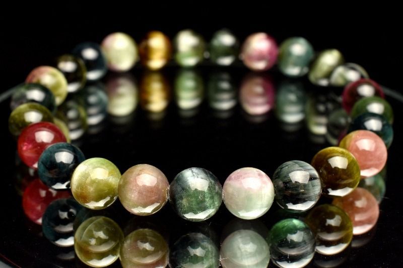 天然石ブレスレット㉒トルマリンキャッツアイ最終お値下げです キャッツアイトルマリン ブレスレット 7.5mm #RE501