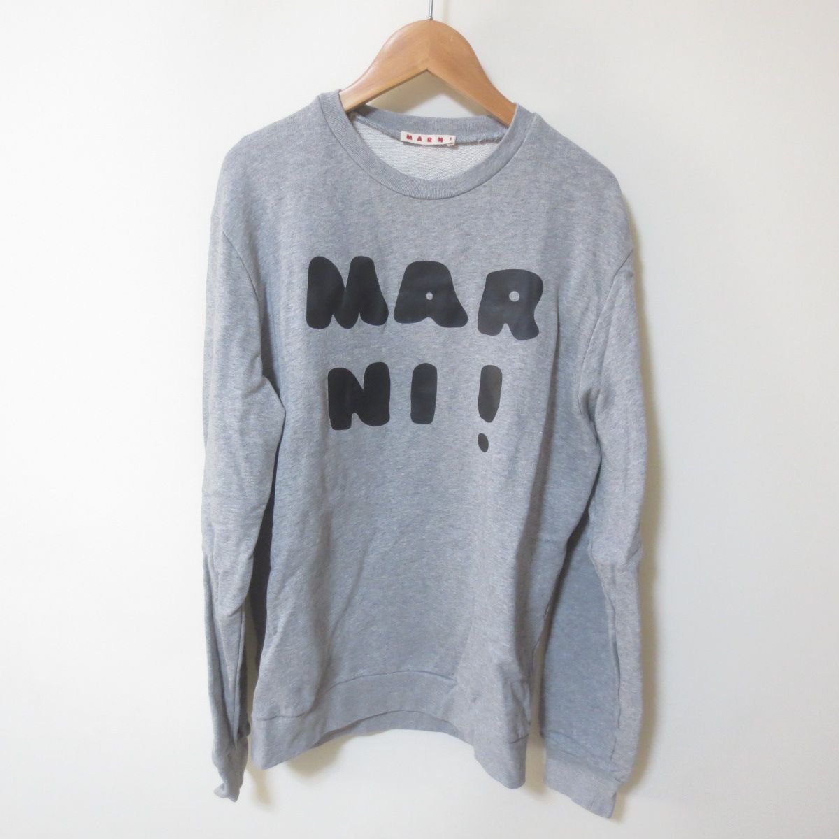 マルニ　MARNI ロゴトレーナー　スエット D417 MARNI マルニ グレー ロゴ スウエット トレーナー 14 プル