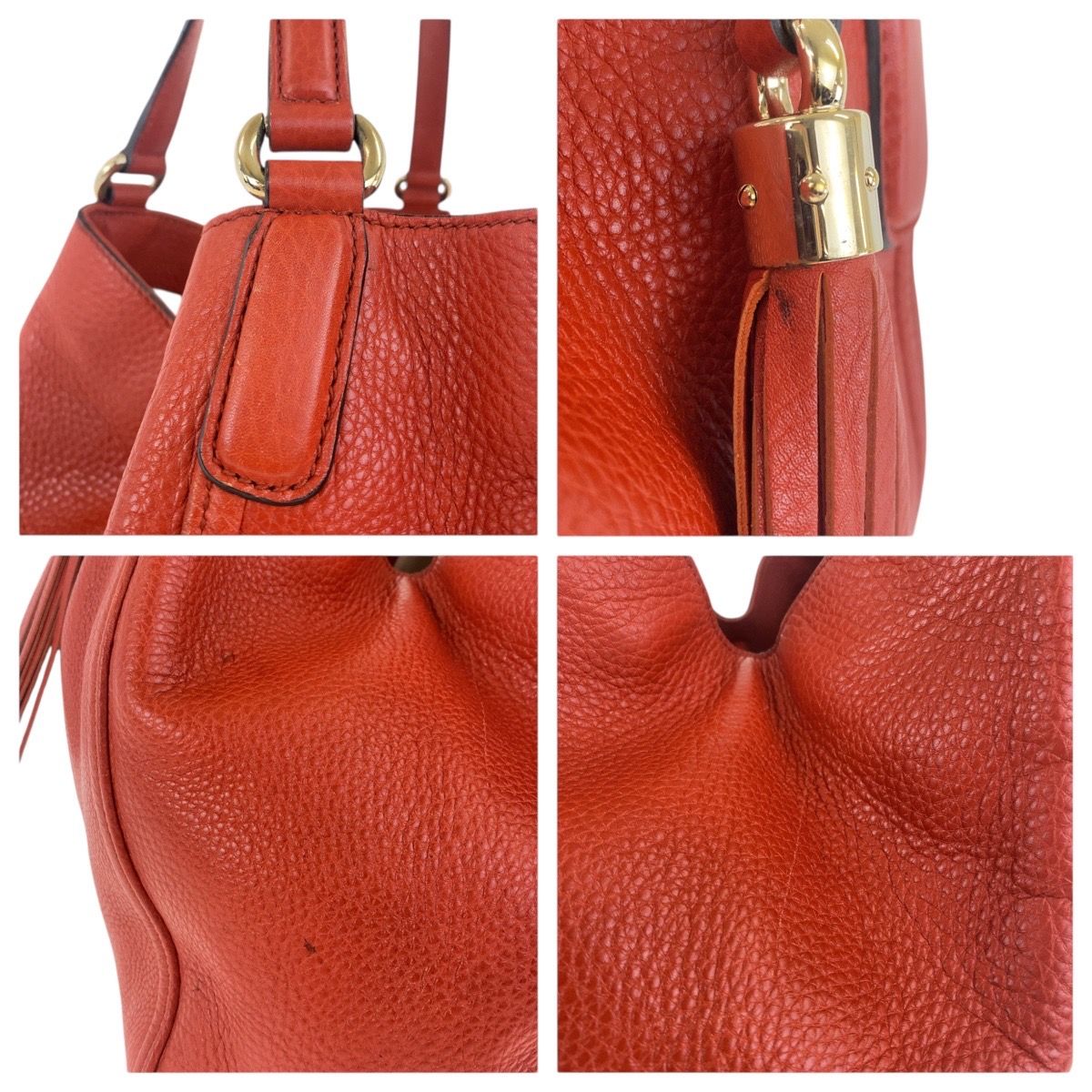 GUCCI グッチ ソーホー レッド オレンジ ゴールド金具 レザー 282309 