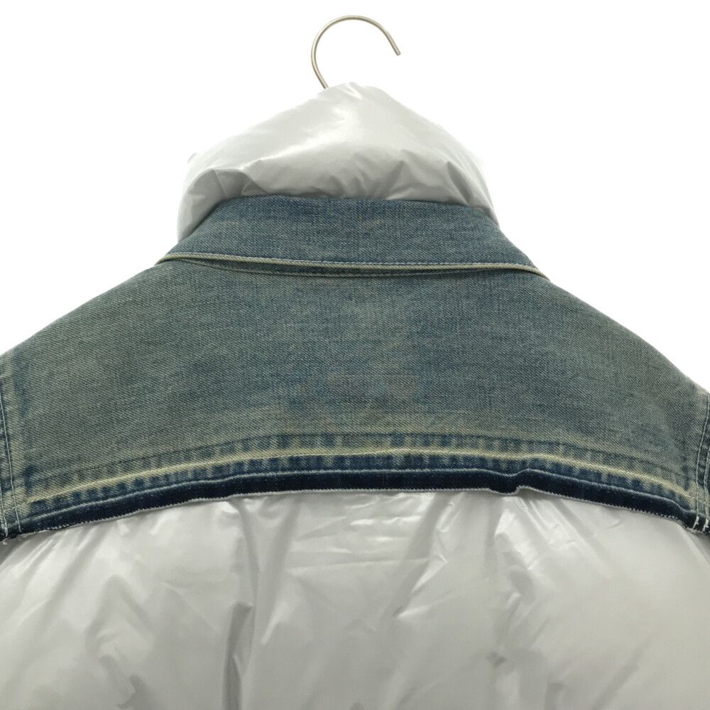 Sacai (サカイ) 20AW DENIM DOCKING NYLON PUTTED JACKET 20-05243  デニムドッキングナイロンパファージャケット パテッドブルゾン ホワイト/ブルー レディース - メルカリ