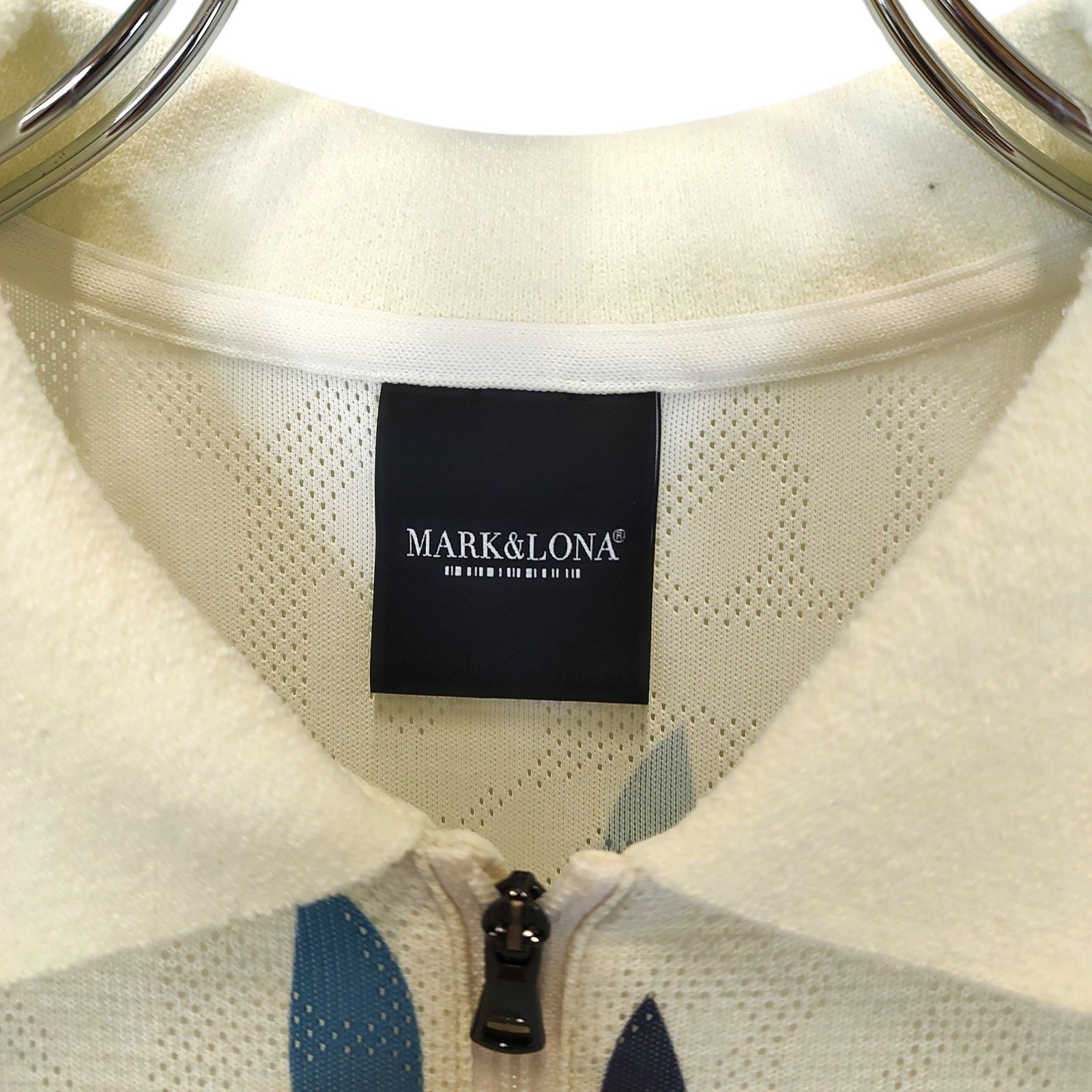 MARK＆LONA マークアンドロナ ゴルフ 25SS CD12-GZPL 半袖 ポロシャツ MCM-5A-AP56 48 アイボリー×ブルー メンズ WWW_NOITHATQUANGTHANH_NET