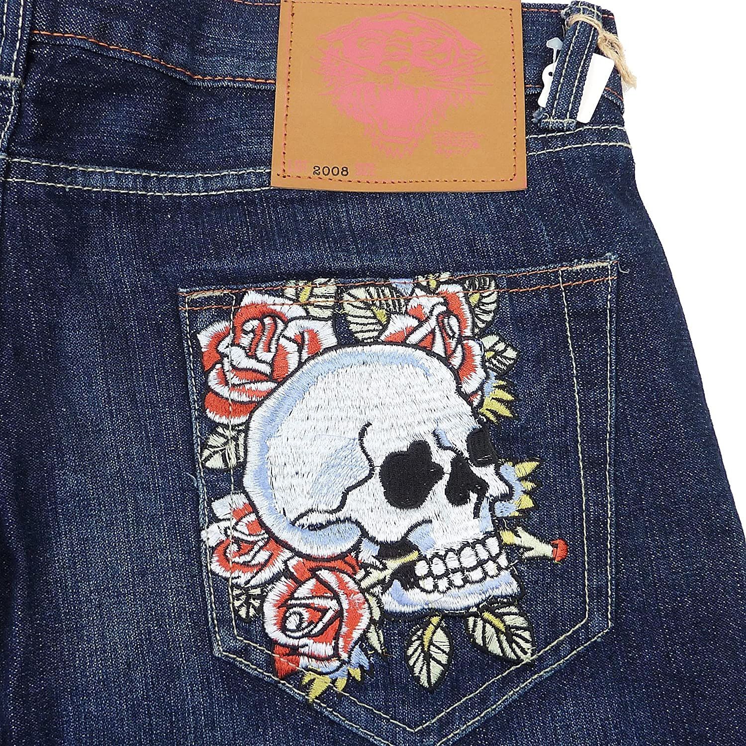 Ed Hardy エド・ハーディ バックポケット スカル 刺繍 デニム パンツ 
