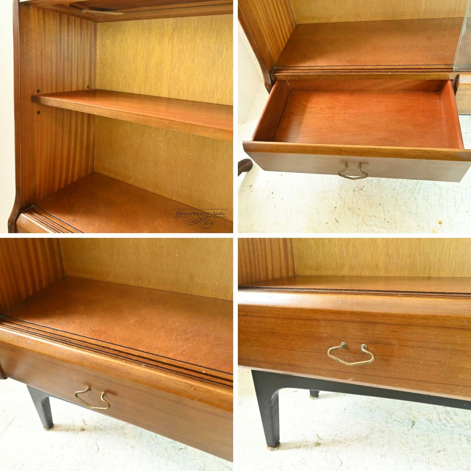 L3705-269 英国ヴィンテージ Jentique ブックケース 食器棚