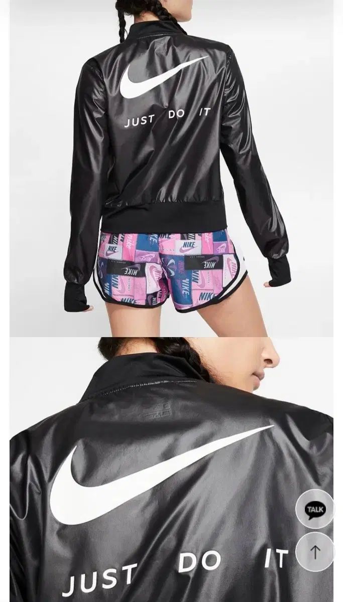 NIKE ナイキ スウッシュ 実行 ジャケット 黒 サテン MAAHADDERANG_COM