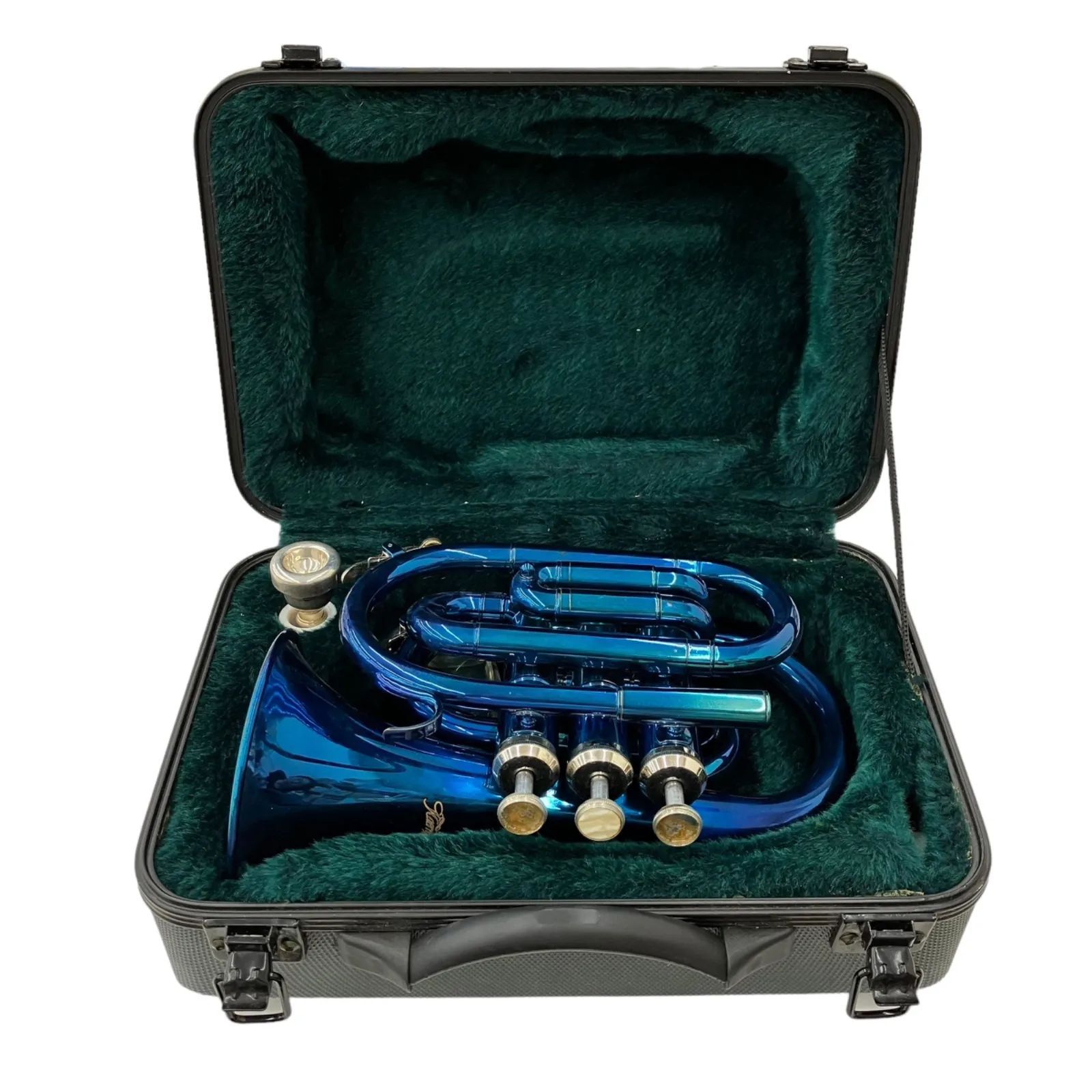 J.Micheal ポケット トランペット ジェーマイケル 金管楽器 186000 現状品 J.Michael 管楽器 ポケットトランペット 青 本体