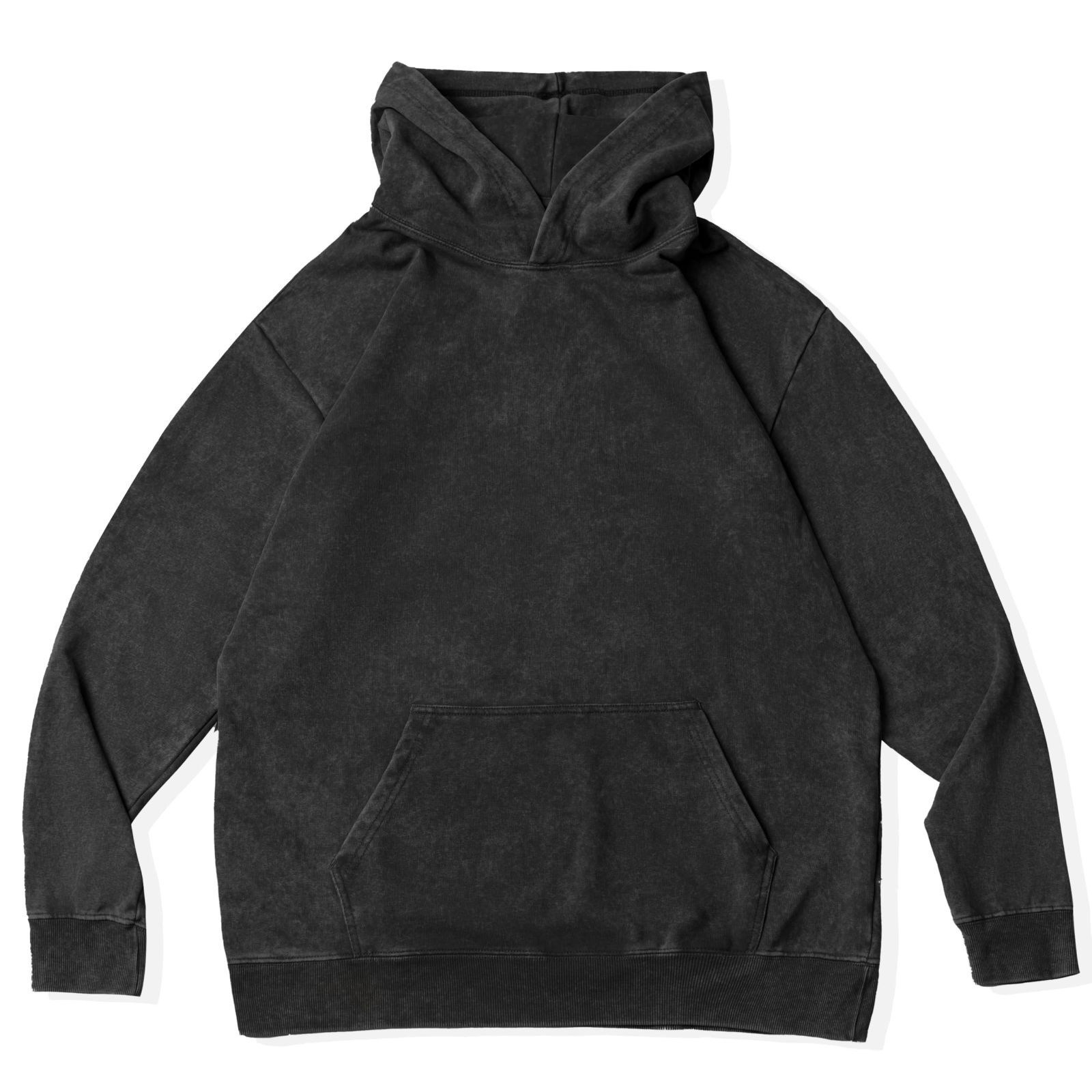 Color ブラック_Size 2XL CHANGE WELL 14.0オンス メンズ 2025AW 秋服 ヴィンテージ風 ファッション ウォッシュ加工 長袖スウェット 無地 パーカー Black 2XL