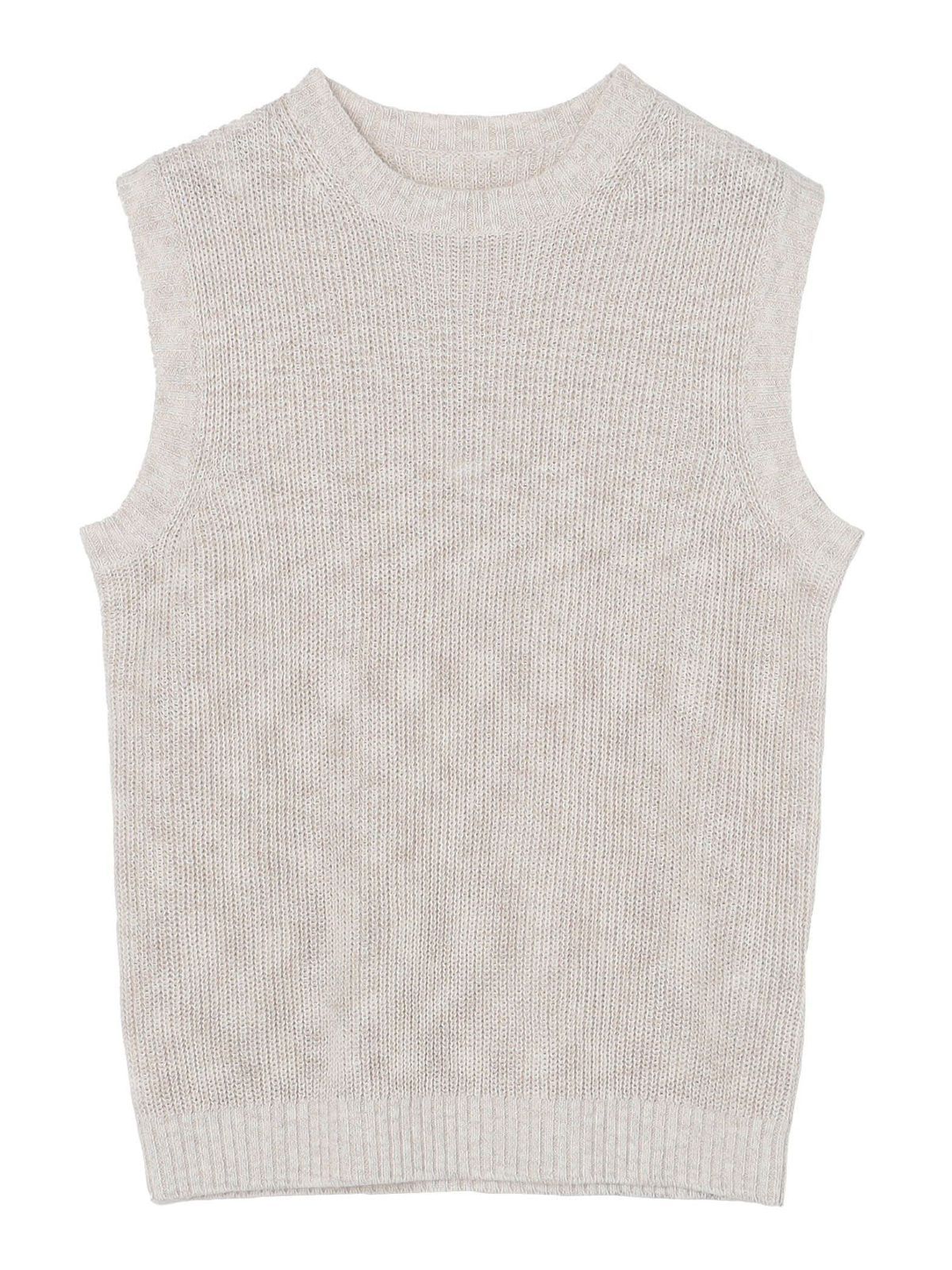 日本 M- M _Beige1 シップス ベスト 手洗い リネン|コットン メランジ ニットベスト メンズ 116500015 ベージュ M