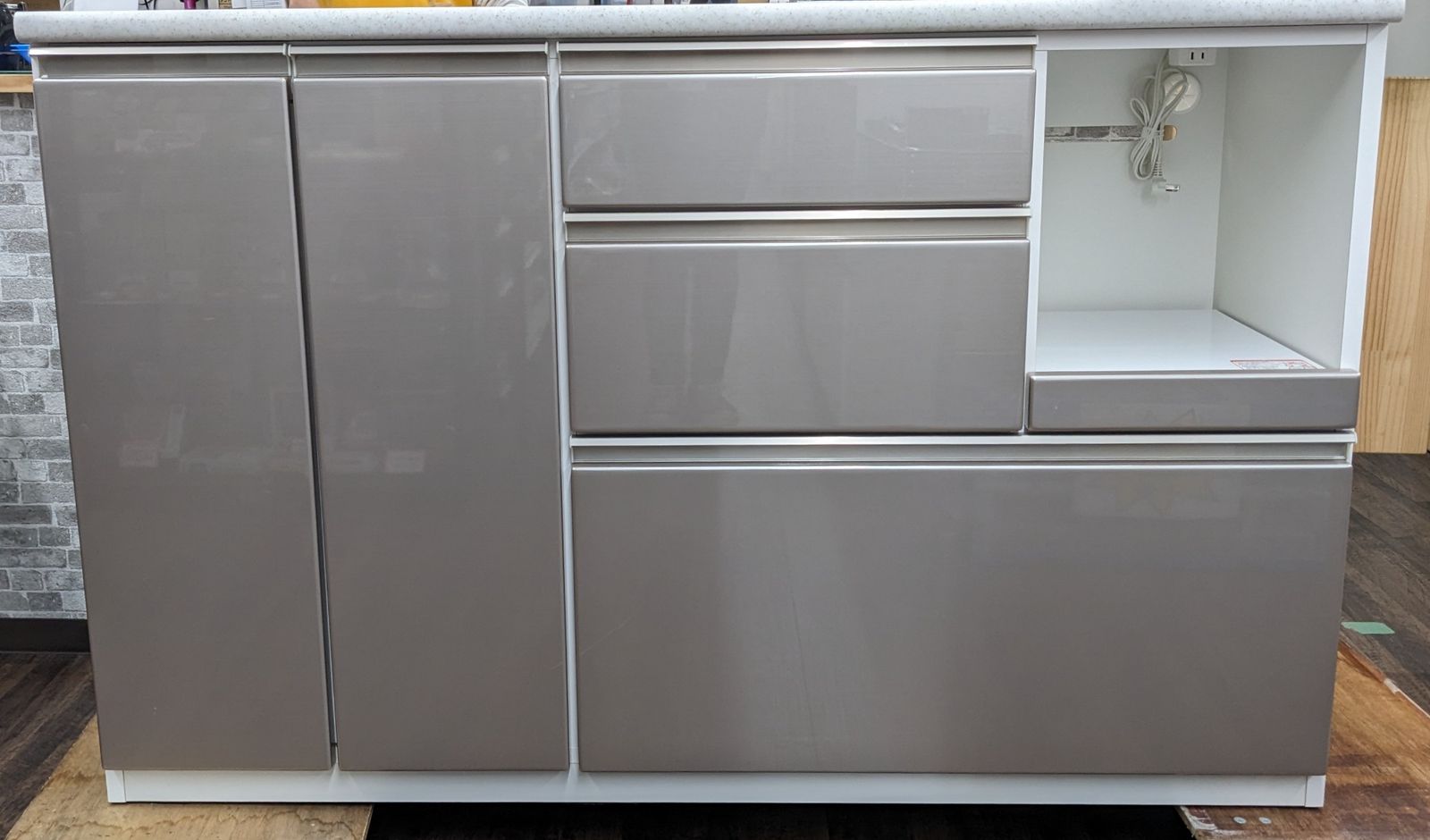 キッチンカウンター ニトリ アルミナ2 140CT シルバー 幅140㎝