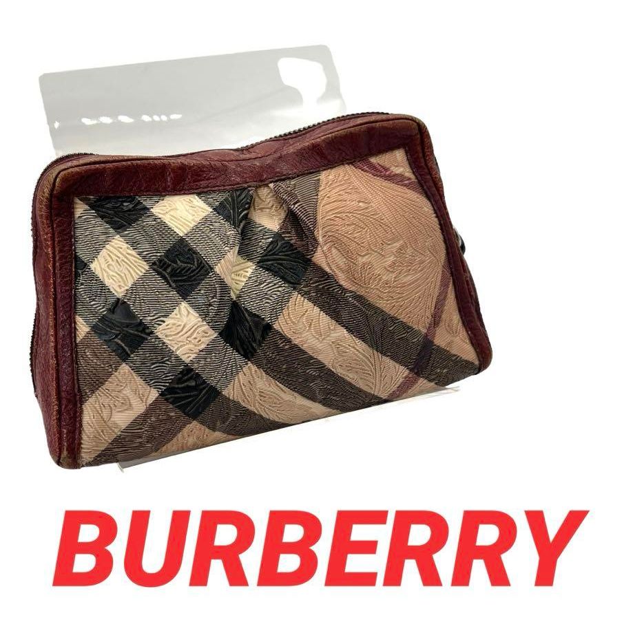 未使用　バーバリーポーチ　ノバチェック BURBERRY - バーバリー ノバチェック ハンドバッグ 化粧ポーチ