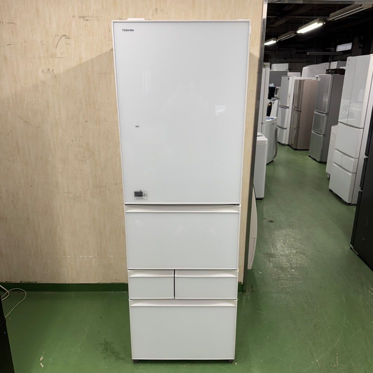 1245 TOSHIBA 大型冷蔵庫 410L 400L以上 小型 家庭用 右開き 自動製氷 ホワイトカラー タッチパネル