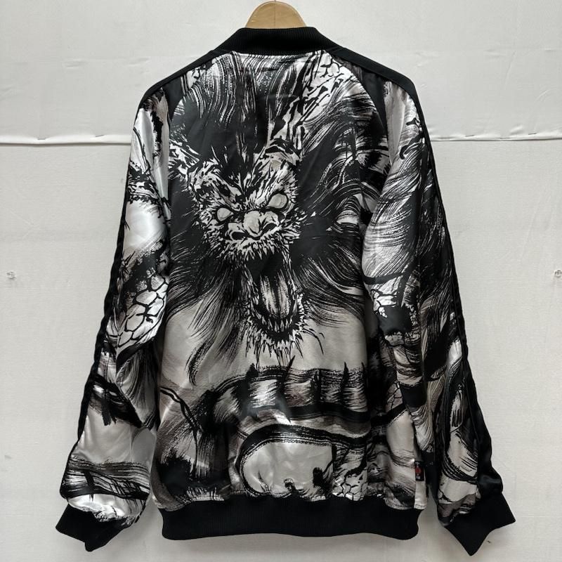 KARAKURI TAMASHII 絡繰魂 ジャケット 上着 ジャンパー ブルゾン 中塚 和柄 墨絵 龍 昇華転写 リバーシブル スーベニア ジャケット スカジャン 203054