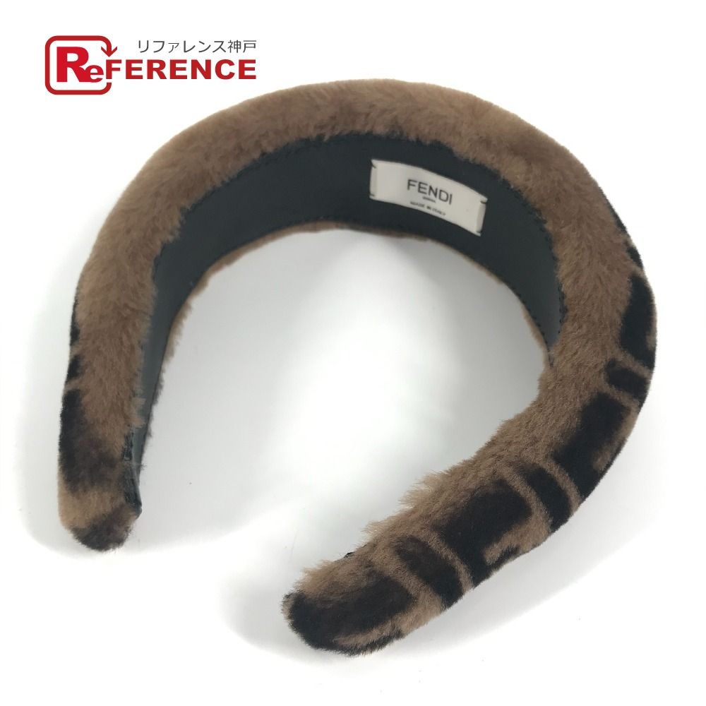 美品☆FENDI フェンディ☆ロゴ ヘアバンド/カチューシャ ブラウン ズッカ FENDI フェンディ カチューシャ ロゴ ズッカ ファー ブラウン