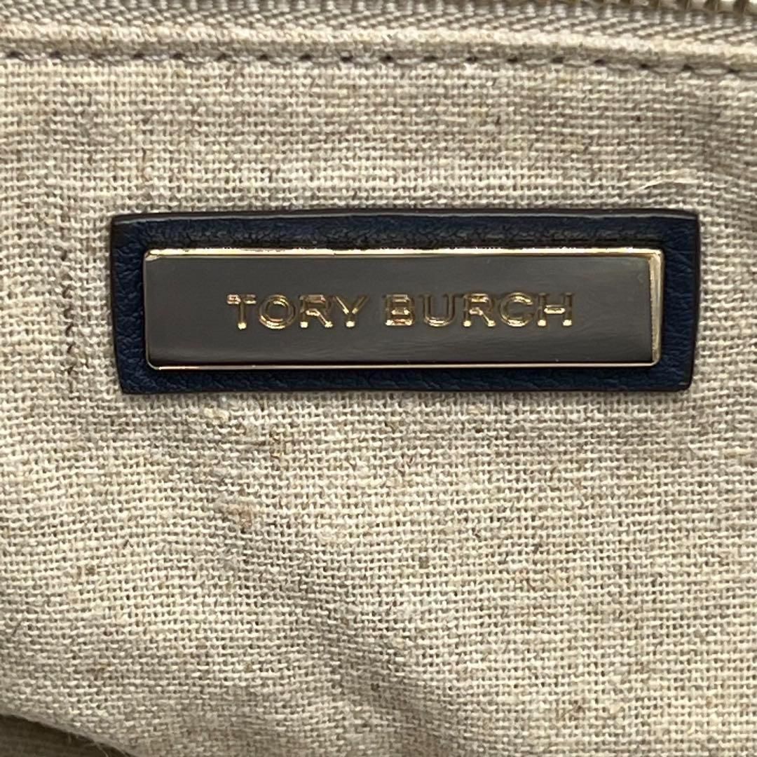 美品】Tory Burch ハーフムーン ハンドバッグ 2way ネイビー 美品】Tory Burch ハーフムーン ハンドバッグ 2way ネイビー