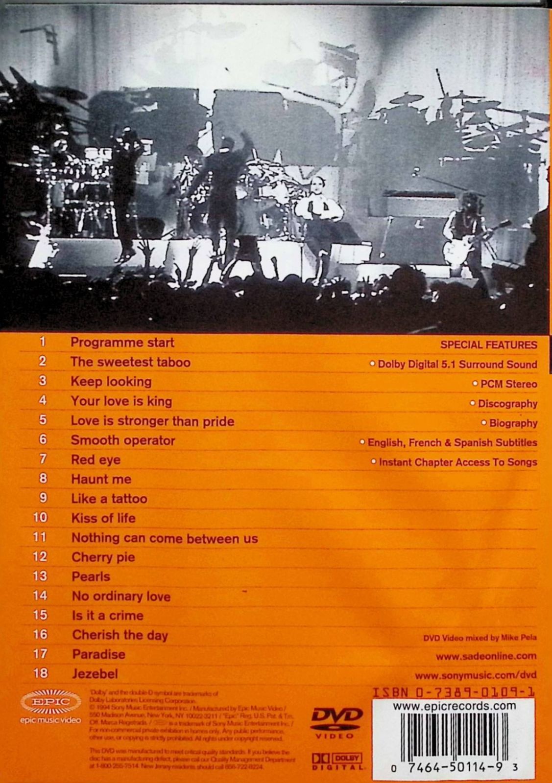 Sade アルバム9枚 LIVE DVD 2枚セット Sade Live (海外版DVD) 【公式通販】