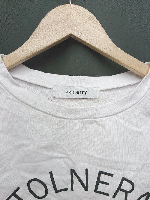 ◇ priority プライオリティ フレンチスリーブ Tシャツ カットソー サイズ38 ホワイト レディース P  【1405230009370】