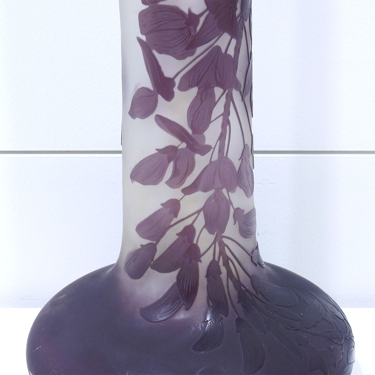 最終値下げ エミール・ガレ 藤文花瓶 高58cm アンティーク 解説有 本物保証 最終値下げ エミール・ガレ 藤文花瓶 高さ58cm 最大級サイズ