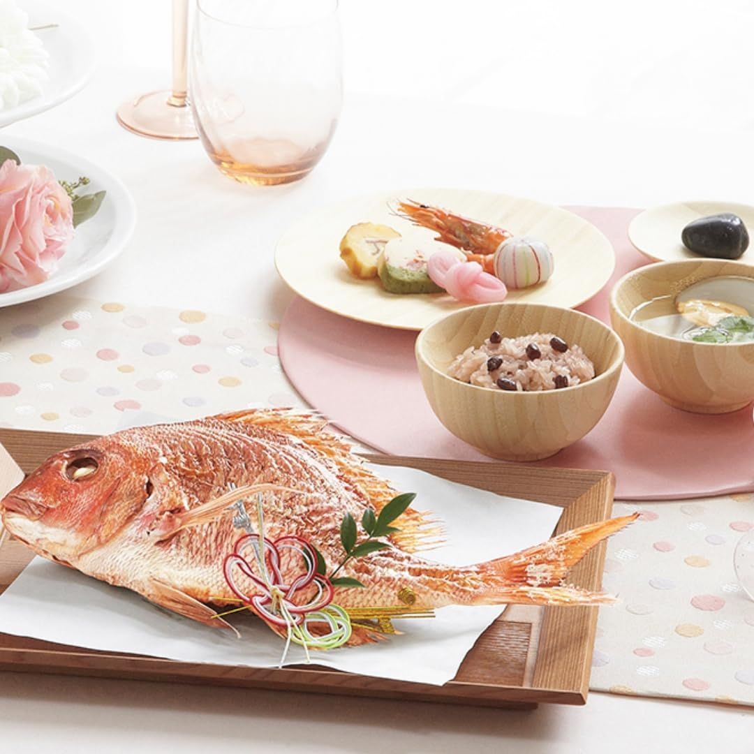 花むすび えん お食い初めセット もえみずき 鯛 国産天然真鯛 料理 赤飯 蛤のお吸い物 歯固めの石付 冷凍 プティ 1人分