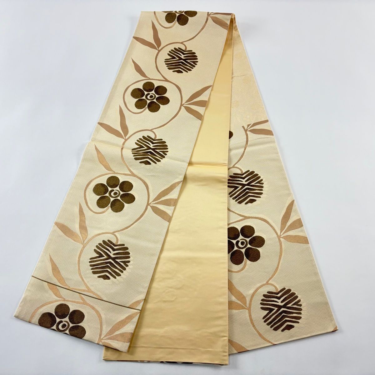 六通］ 袋帯 中古美品 陶漆 O-630