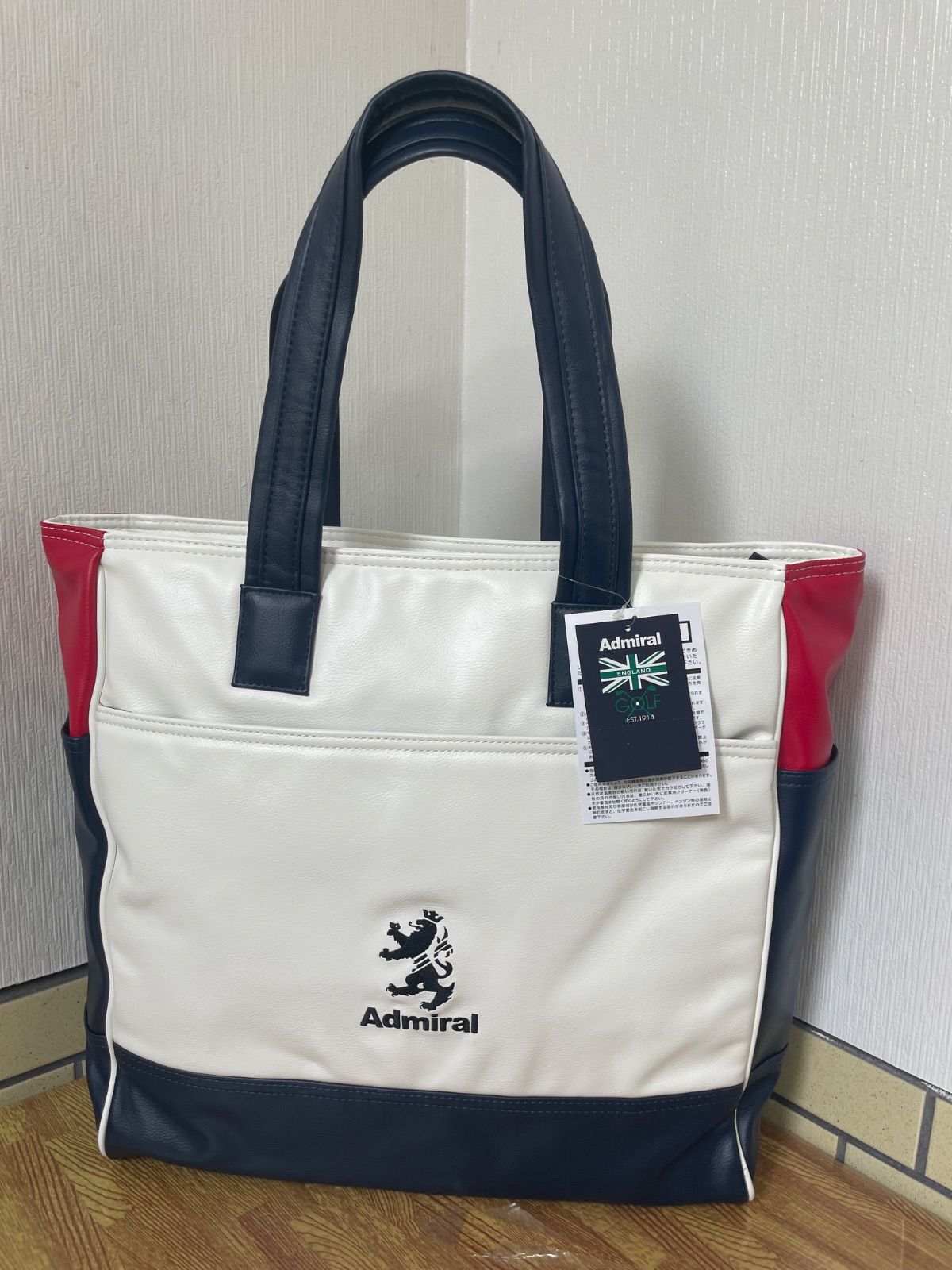 新品タグ付き・Admiral グラフィックトートバッグ ネイビー ゴルフ 新品タグ付き・Admiral グラフィックトートバッグ ネイビー