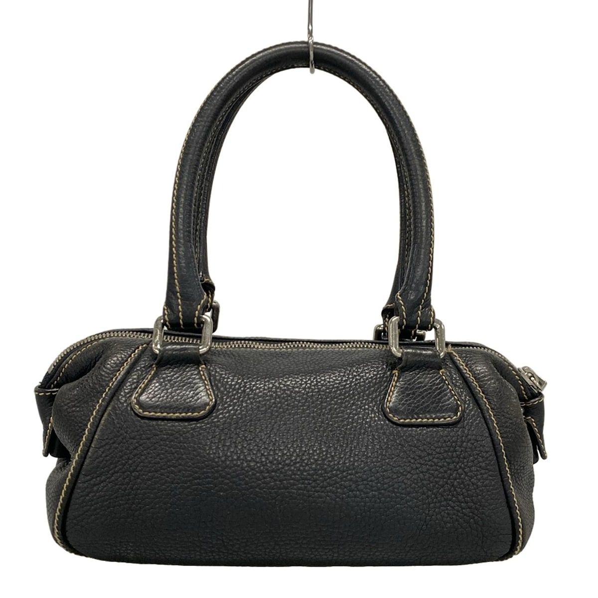 CHANEL シャネル ブラックレザー ハンドバッグ CHANEL - シャネル CHANEL ワイルドステッチ ハンドバッグ